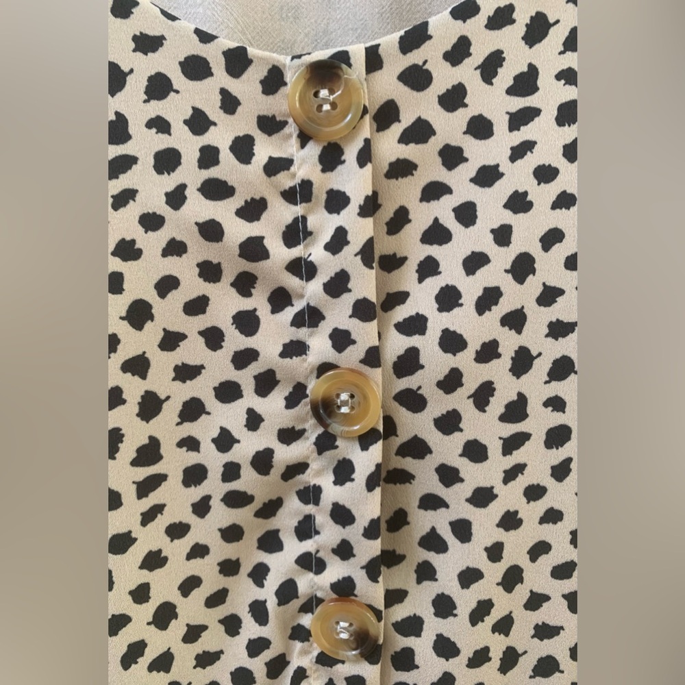 Women’s SZ S DNT Long Sleeve Tan & Cream Boho Dress - Picture 4 of 7